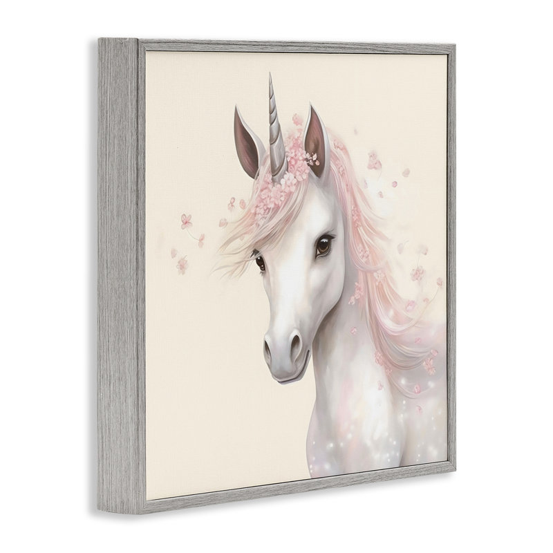 «Fairy Unicorn Soft Petals», estampe numérique, design by Creative Studio, Estampe numérique Farmhouse, H 17 po x l 17 po