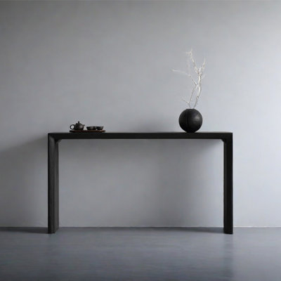 Retro Minimalist Carbonized Console Table