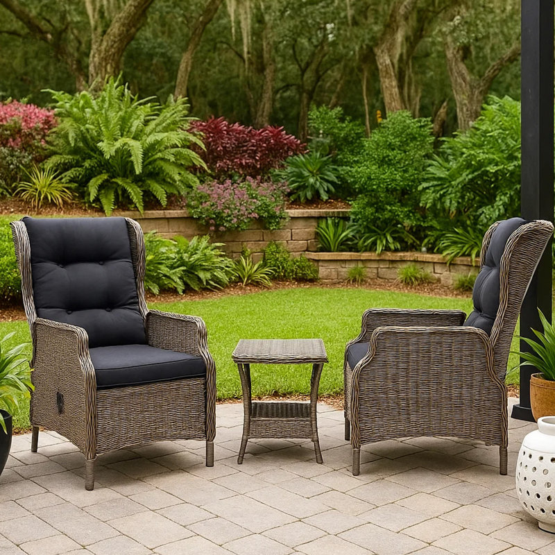 3 Piece with Cushions, Brown