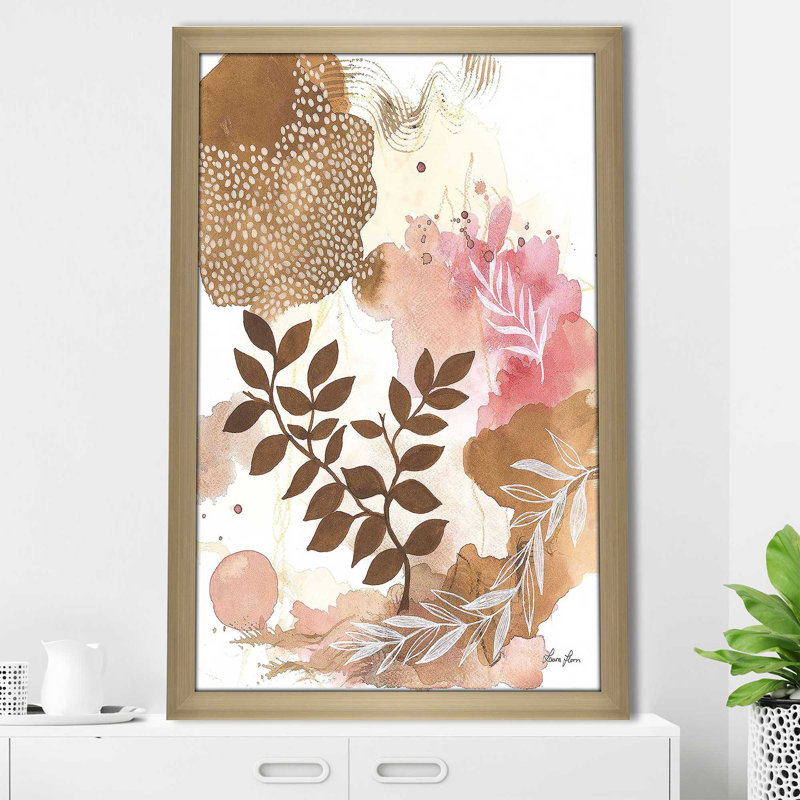 Nature Bliss II par Laura Horn - Peinture, H 49,5 po x l 33,5 po x P 1 po, Encadrement champagne