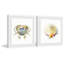 «Crab and Sea Shell Diptych», ensemble de 2 reproductions de peintures à l'aquarelle encadrées-29535129