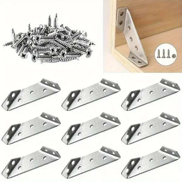 140 pièces d'angle robustes avec vis - équerres à 90 °, résistantes aux égratignures, faciles à installer sur les meubles et les cadres en bois