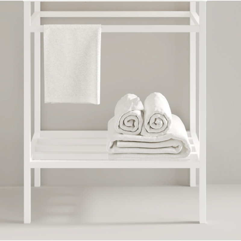 LOFI 24'' Freestanding Bathroom Iron Shelves Without Basin, White