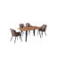 Eatonton 4 Person Dining set - a Rectangular Wooden Dining Table with Metal Legs and a Set of 4 Faux Leather Dining Chairs for Dining Room - Modern Dining Table Set-41725710-41725704