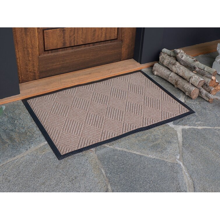 Lodewyk Decorative Non-Slip Indoor Outdoor Door Mat Latitude Run Color: Black, Mat Size: 17 W x 30 L
