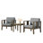 Junco Teak Outdoor Two-Person Patio Set With Cushions And Side Table-124178248-124178244