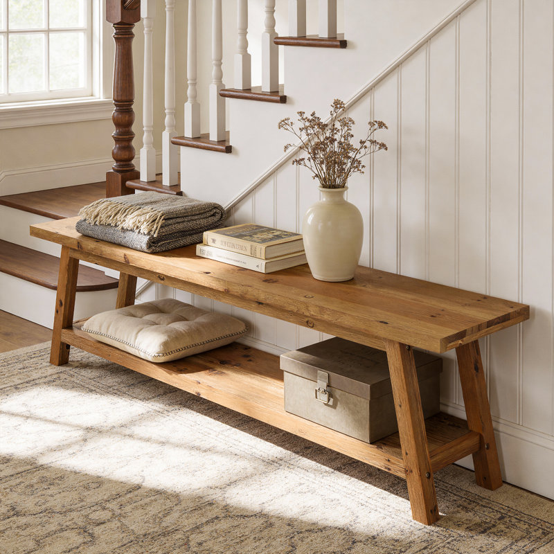 Solid Wood Storage Bench