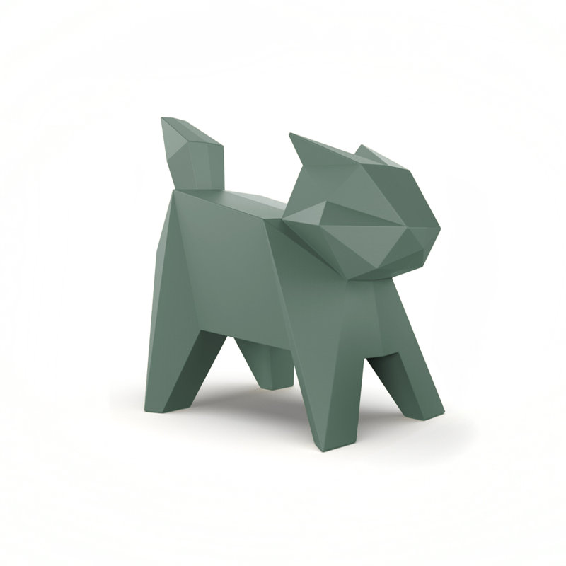 Statue de chat en plastique, Vert