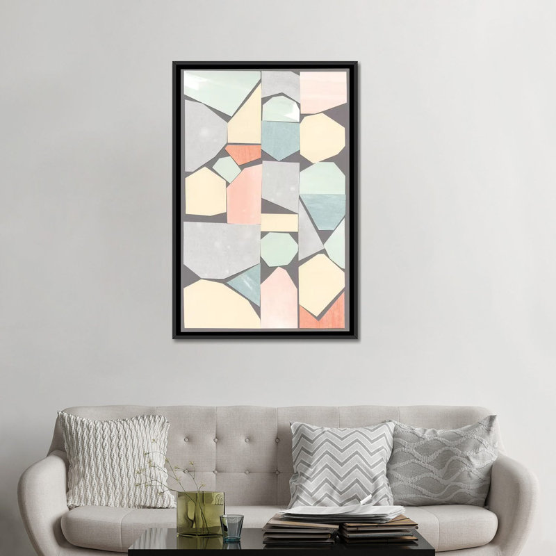 « rodondo ii », impression sur toile, H 48 po x l 32 po x P 1,5 po, Toile encadrée noire, Pas de tapis