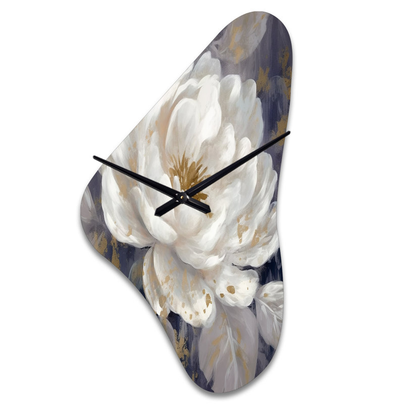 Horloge murale asymétrique en métal Nixson Emotion Of White, Médium