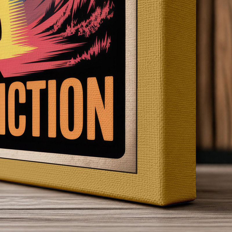 Stranger Than Fiction Retro - Wrapped Canvas, 36x24 - 91.4 x 61.0 cm, Ochre Border