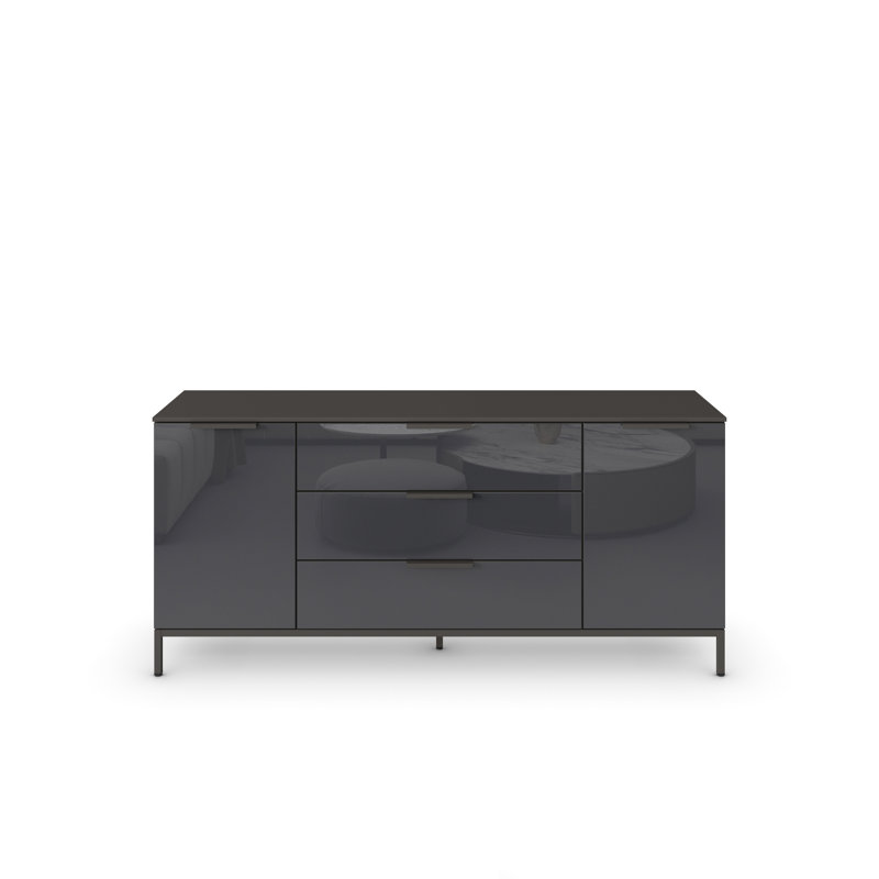 Flipp 3 - Drawer Chest of Drawers, Graphite/Glass Basalt