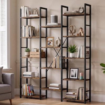 Quach Triple 5-Tier Etagere Bookcase