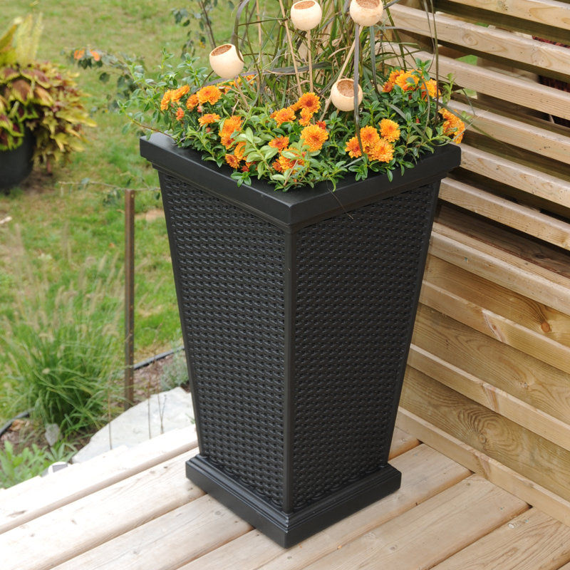 Pot de fleurs en résine Zephyrine, Noir