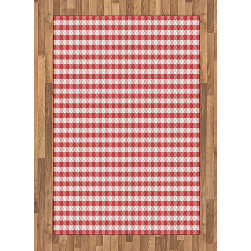 Tapis décoratif à haute densité en fibres de polyester à carreaux, Rectangle— 4 pi x 5 pi 8 po
