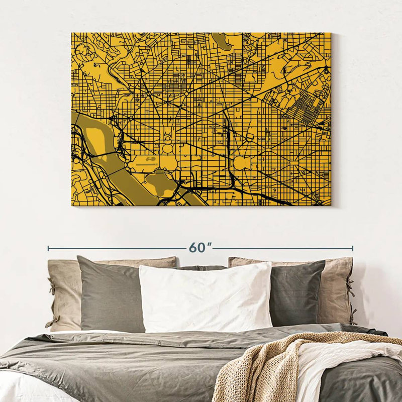 Carte de la route urbaine Aliaz Washington, H 34 po x l 51 po