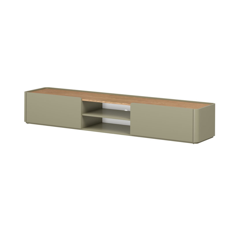 Blackett TV Stand for TVs up to 77", 35.5 cm H x 220 cm L x 48 cm W, Green/Brown