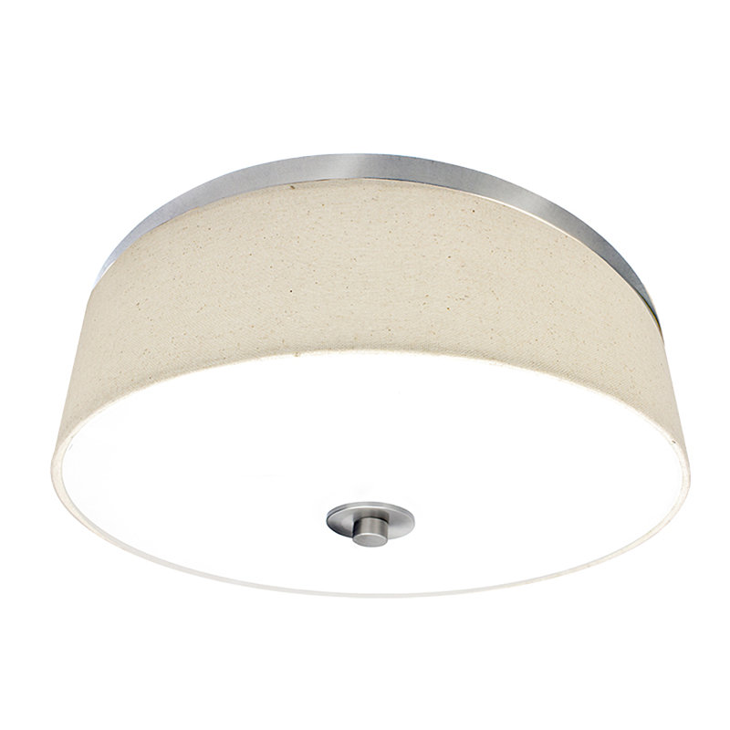 Fordville Fabric LED Flush Mount, Brushed Nickel, 15" H x 5" W x 5" D