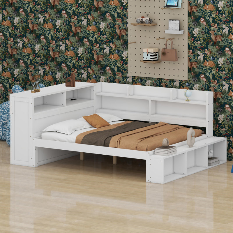 Modern Daybed with Comprehensive Storage Solutions and Convenient USB Ports, White