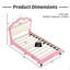 Lit simple tapissier princesse avec tête de lit couronne, lit plateforme simple-1273718483