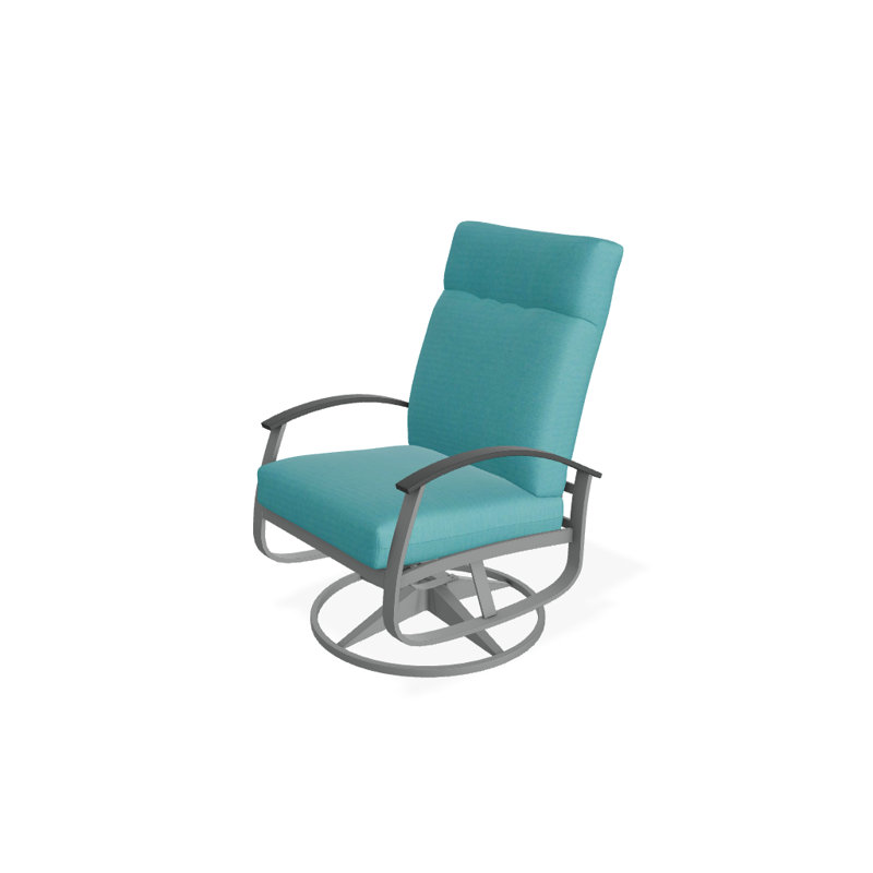 Chaise berçante pivotante réglable avec coussins Askar, Toile Aruba Sunbrella®, Graphite classique P30, Graphite texturé