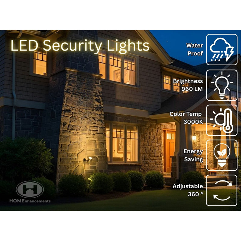 LED-Double Flood-Matte Black(includes Motion Sensor)20W 3000K