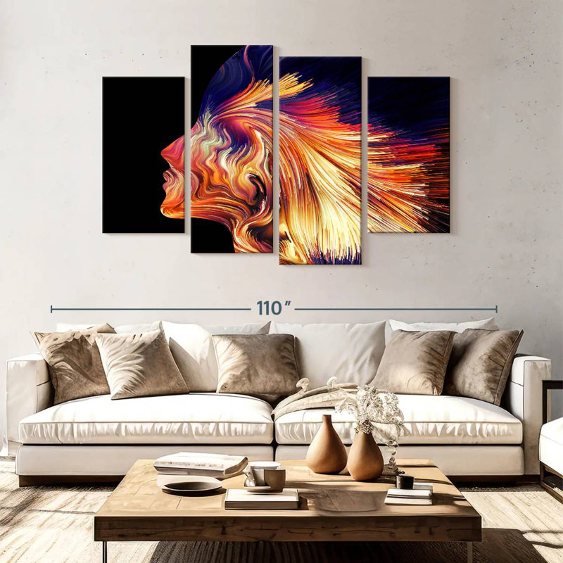 Profil abstrait dynamique Leisha, H 54 po x l 84 po