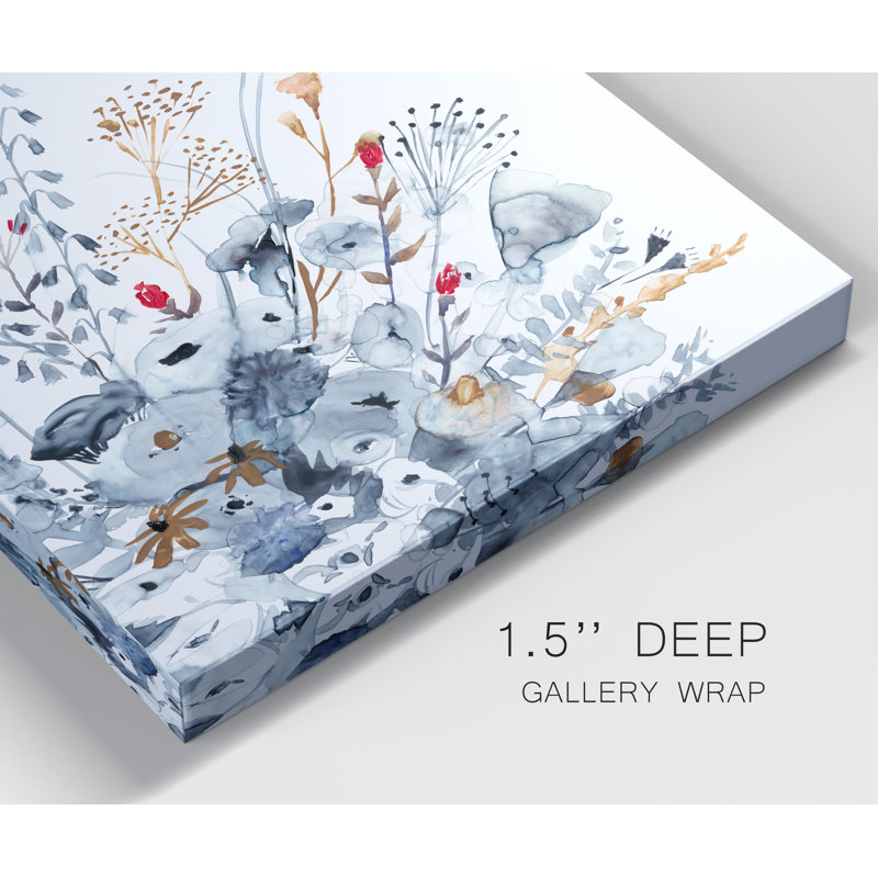 « indigo & ocre ii »-reproduction d’art sur toile tendue, H 24 po x l 24 po x P 1 po