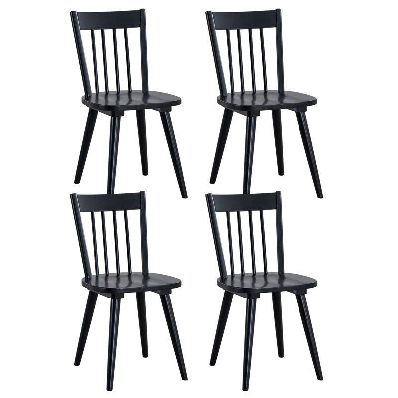 Nicholus 17.5" Wide Country Farmhouse Slat Back Wood Modern Dining Chairs, 4