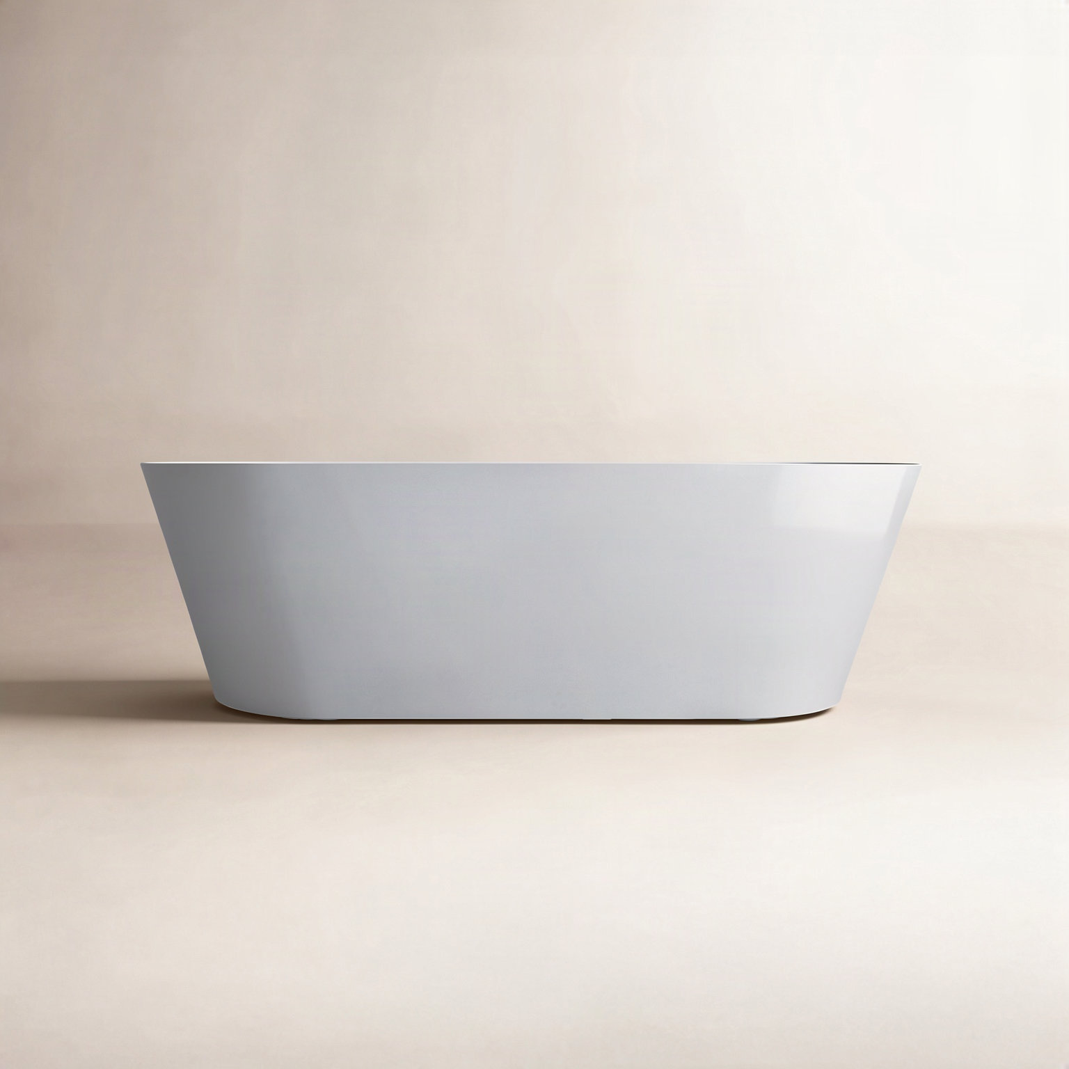 Iris 54" Freestanding Soaking Acrylic Bathtub, White/Polished Chrome