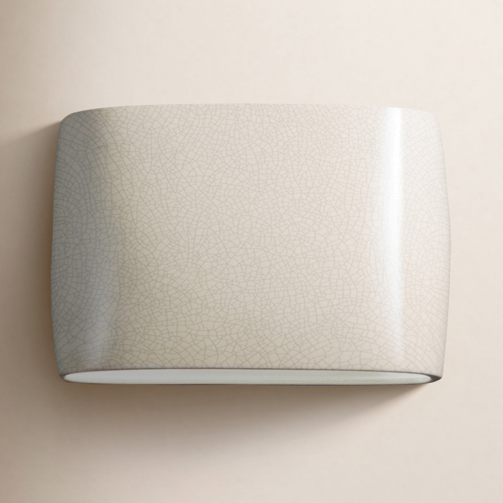 Logan Ceramic Outdoor Light, White Crackle, 9.75" H x 16" W x 4" D, Incandescent