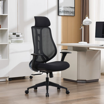 Nouhaus Strato Ergonomic High Back Office Chair, Breathable Mesh Back Home Desk Chair With Adjustable Back Height, Executive Task Chair With 3D Armres