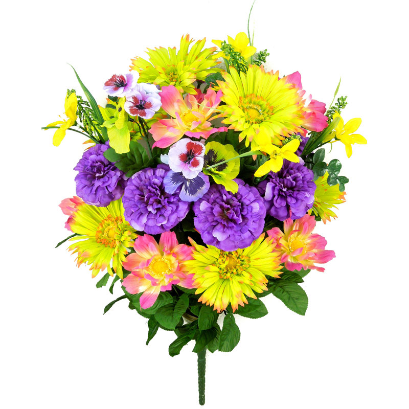 Tiges mélangées artificielles, douilles et pulvérisateurs avec bourre florale, Prairie