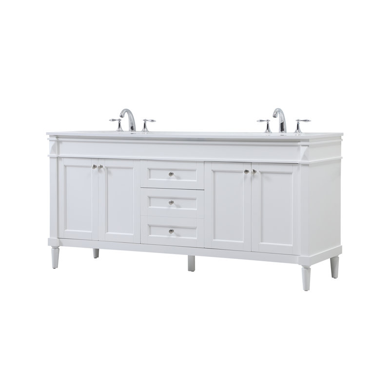 Ensemble de meuble-lavabo double 72 po Readington, Blanc