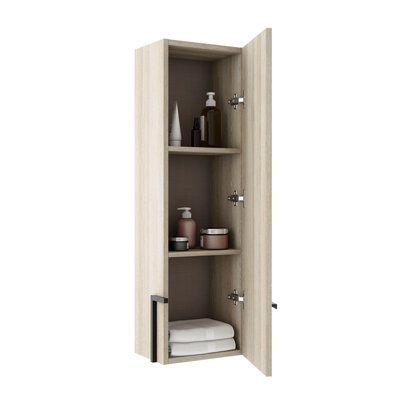 Zakhar Right Hand Wall Cabinet - White Oak