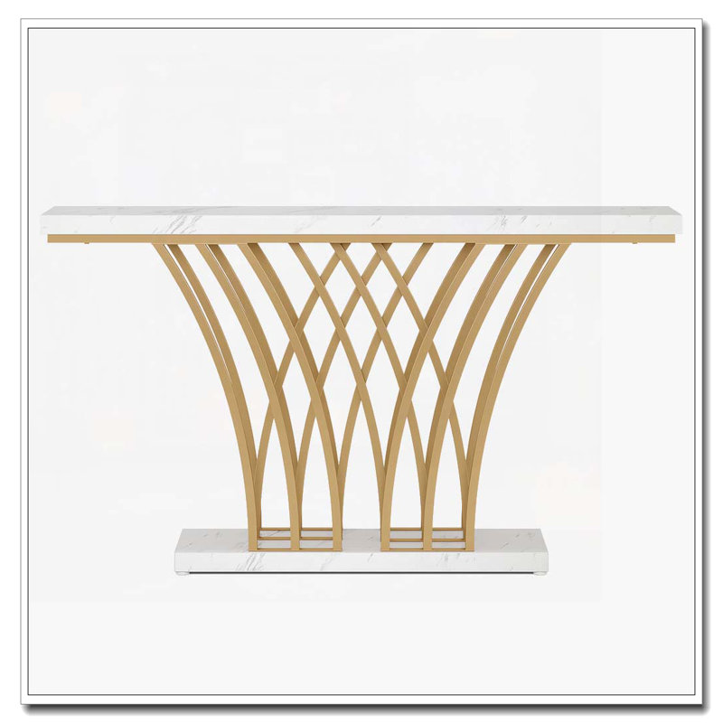 Console de table d'entrée en faux marbre