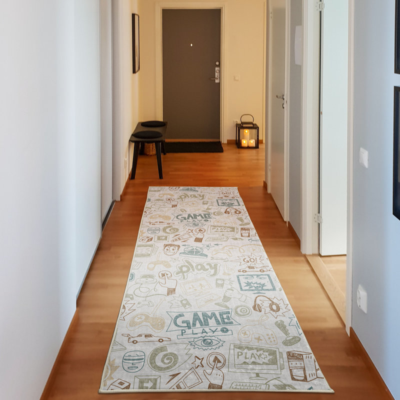 Dunnstown Video Games High Density Long Fiber Poly Threads Decorative Area Rug Carpet, Runner 2'5" x 7'5"