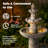 3-Tier Garden Decor Outdoor Led Fountain - 52''H Outdoor Garden Fountains & Waterfalls, Large Floor-Standing Resin Cascading Bubbler Fountain With Pump For Patio, Yard & Home