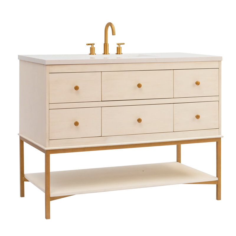 Kim 48"L Free Standing Vanity In Antique White