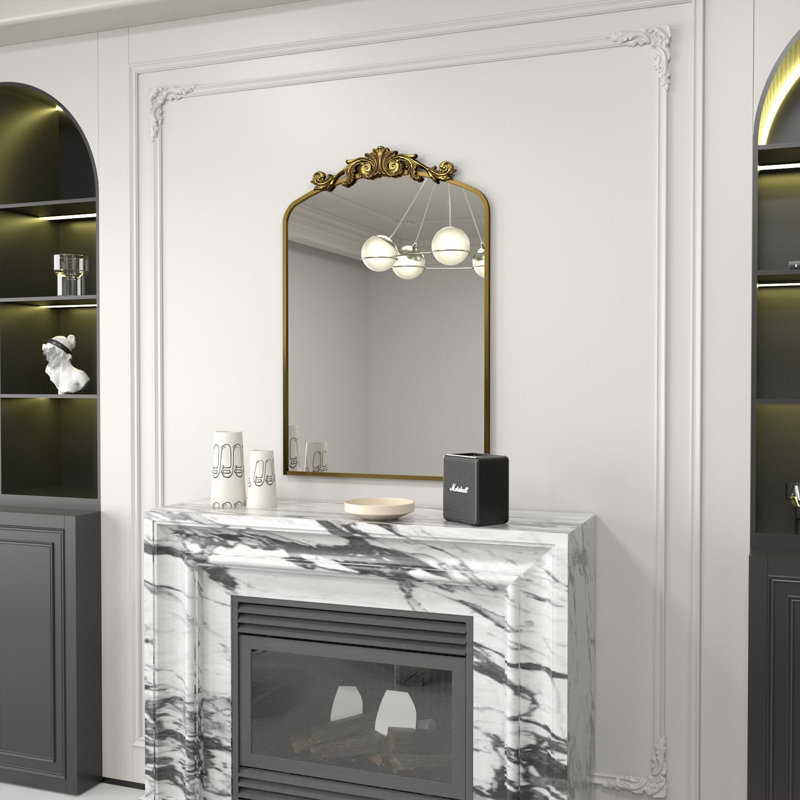 Wooster Arch Decorative Wall Mirror, 32" x 20", Brushed Gold