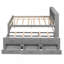 Lit plateforme double avec tête de lit à rangement, USB, lit gigogne simple et 3 tiroirs, gris-443571057