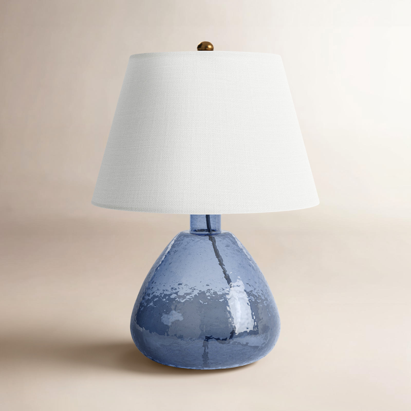 Glass Table Lamp, Blue