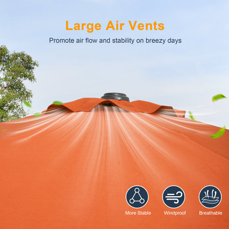 Donyeal 108'' Market Umbrella, Orange