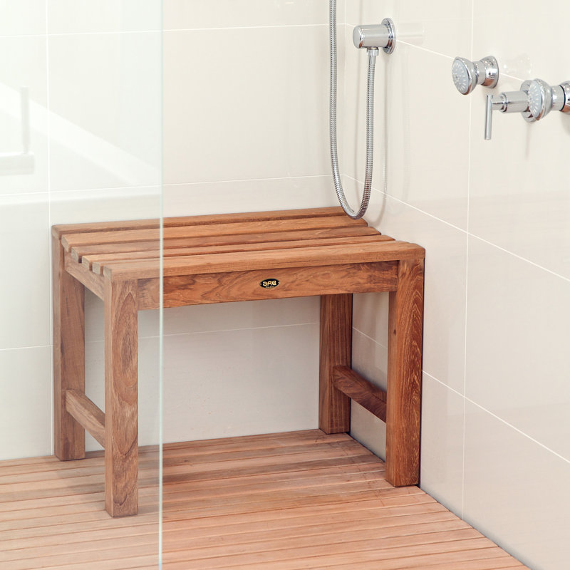 Teak Wood Curved Spa Shower Bench 24"