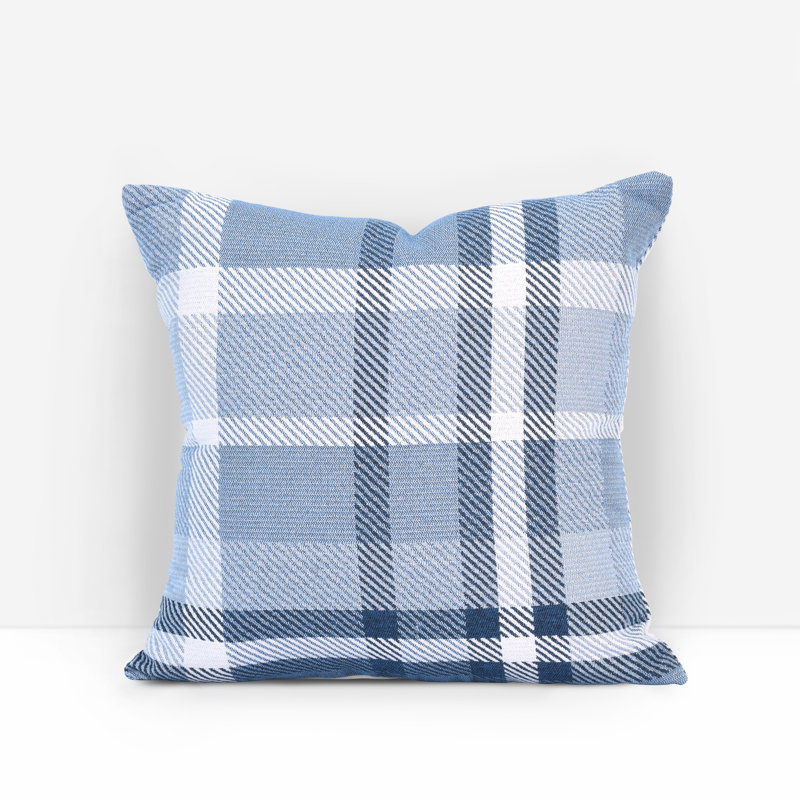 Housse de coussin d'extérieur carré Pacifica, 18 po x 18 po, Minuit Tartan