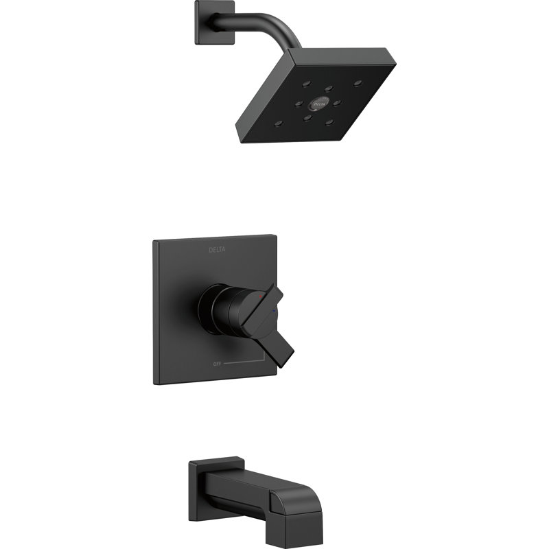 Ara Diverter Tub and Shower Faucet with H2okinetic Technology, Matte Black