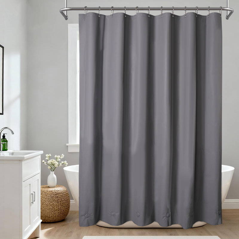 Doublure de rideau de douche simple imperméable en PEVA de couleur unie - Basics by Wayfair ™, Gris