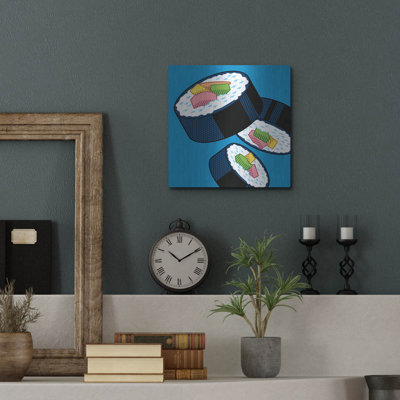 " Sushi Rolls On Blue " by Ron Magnes
