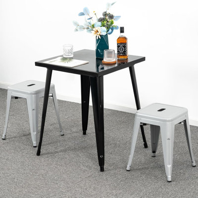 Juddson Counter Stool Set Of 2,18" Industrial Stackable Metal Bar Stools, Backless Metal Dining Chairs For Indoor Outdoor Kitchen Classroom