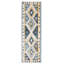 Tapis de couloir taupe / bleu en polyester tissé à plat à la machine 2 pi 6 po x 8 pi Areeg-628931881